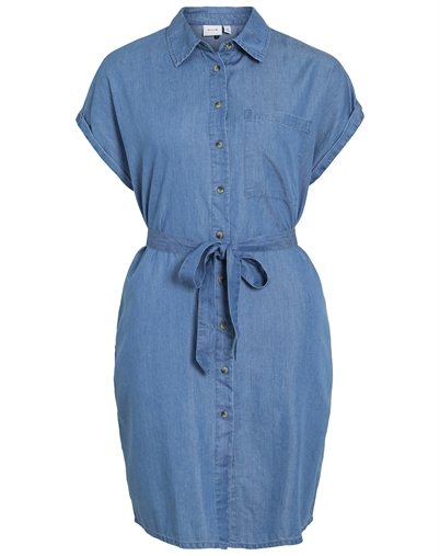 Vila - VINori Shirt Kjole - Medium Blue Denim